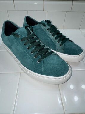 Men's Teal Suede Low-Top Sneakers - Casual Everyday Comfort